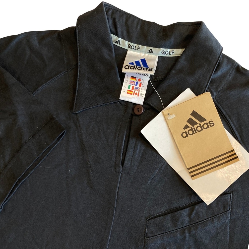 NEW Adidas Golf Women Medium Open WO-Polo Shirt Dark Gray Cotton NWT